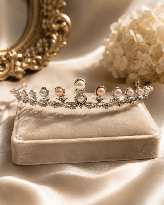 Elegant Blush Pearl Tiara