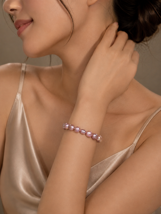 Lilac Flutter Pearl Bracelet