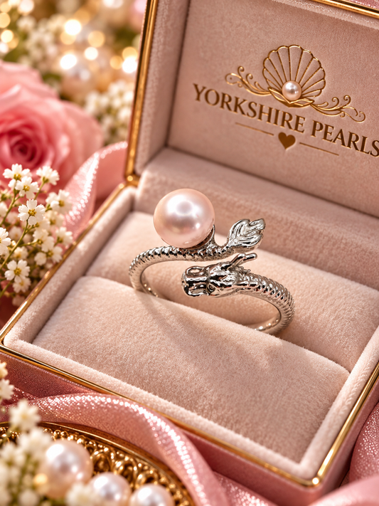 Cute Dragon Pearl Ring