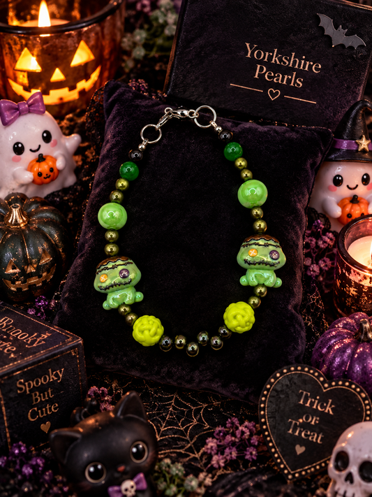 Green Zombie Pearl Phone Charm