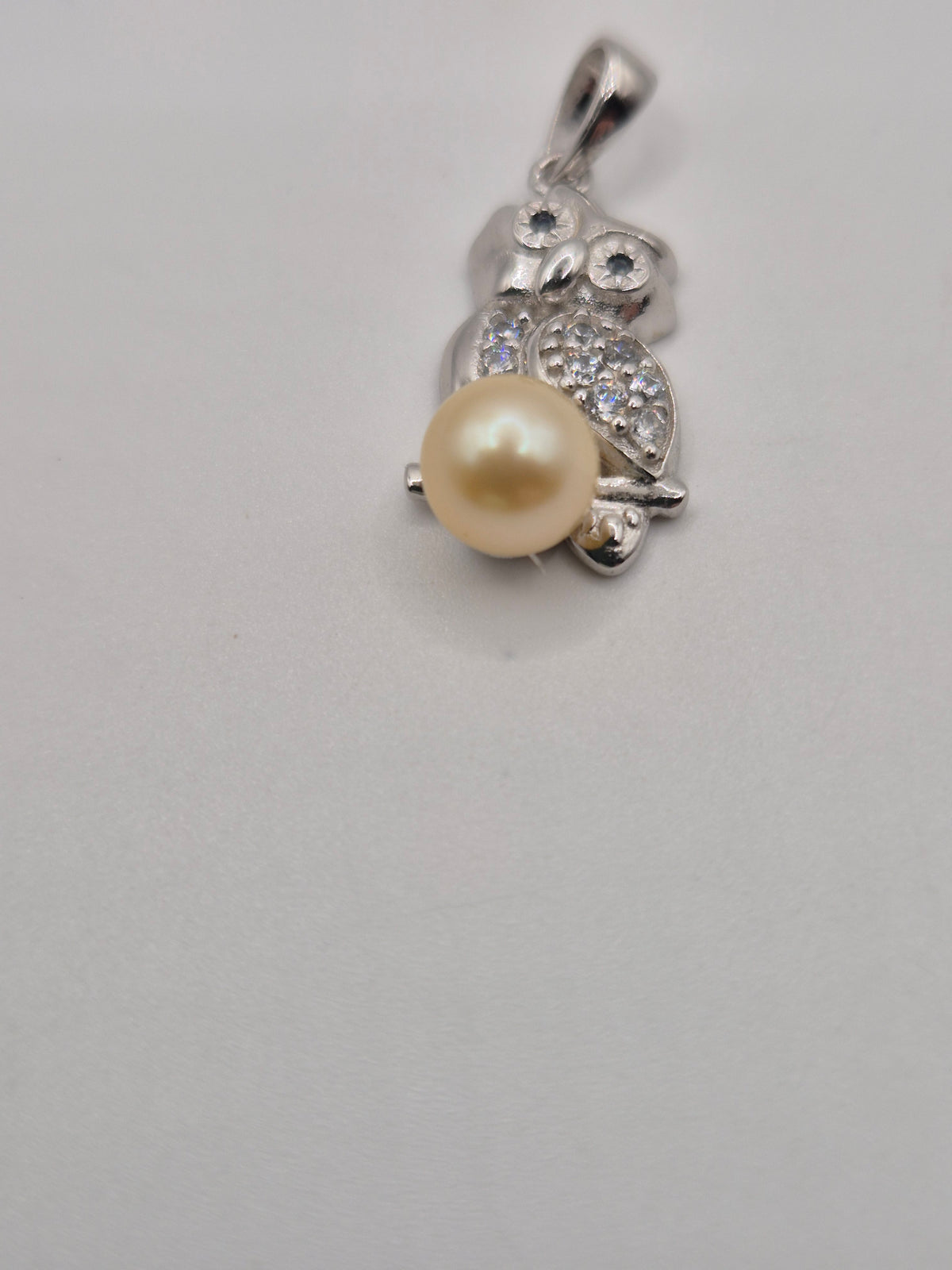 Golden Saltwater Akoya Owl Pendant