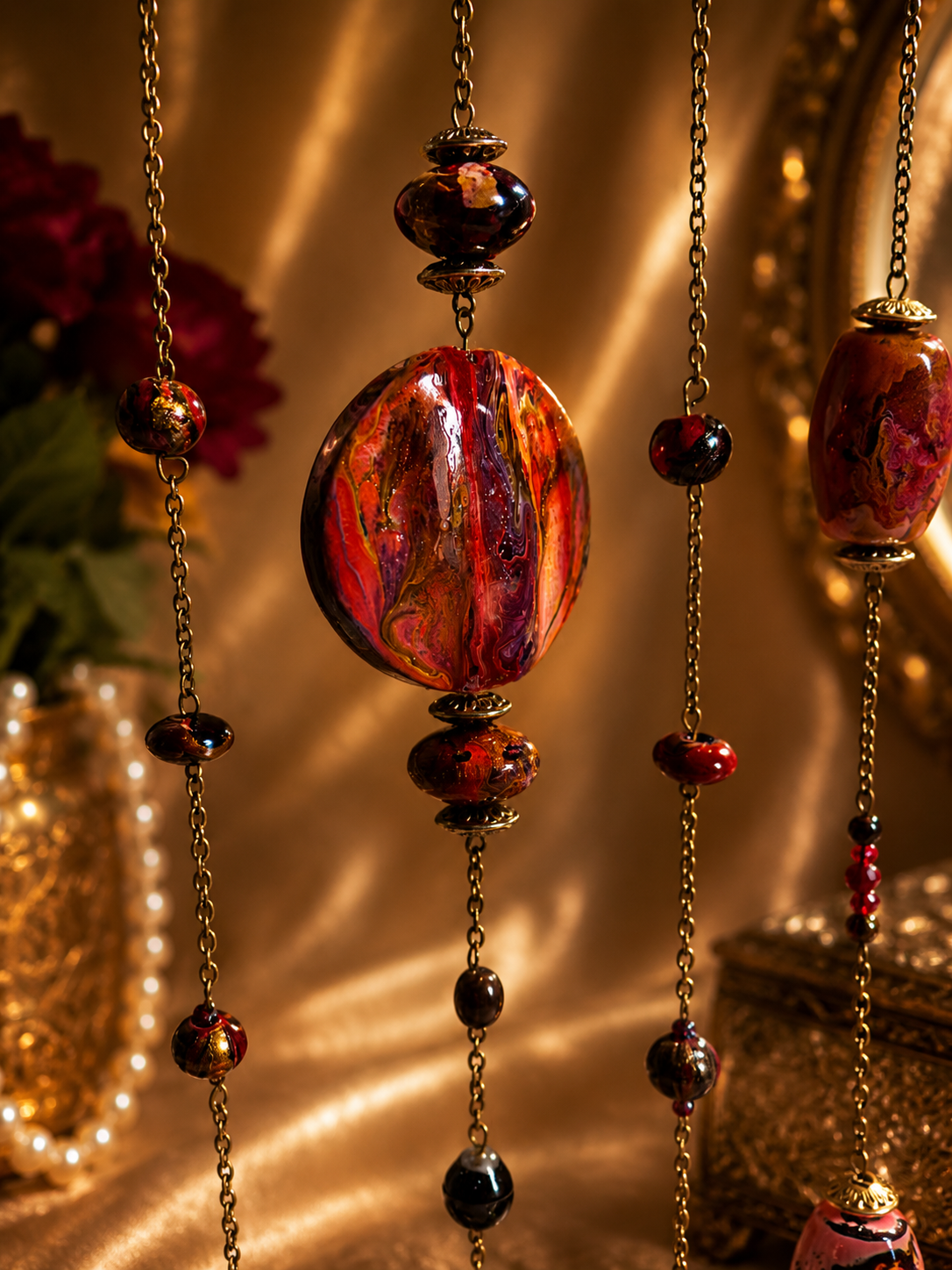 Crimson Bohemian Suncatcher