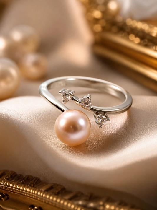 Orion's Belt Sterling Silver Pearl Ring