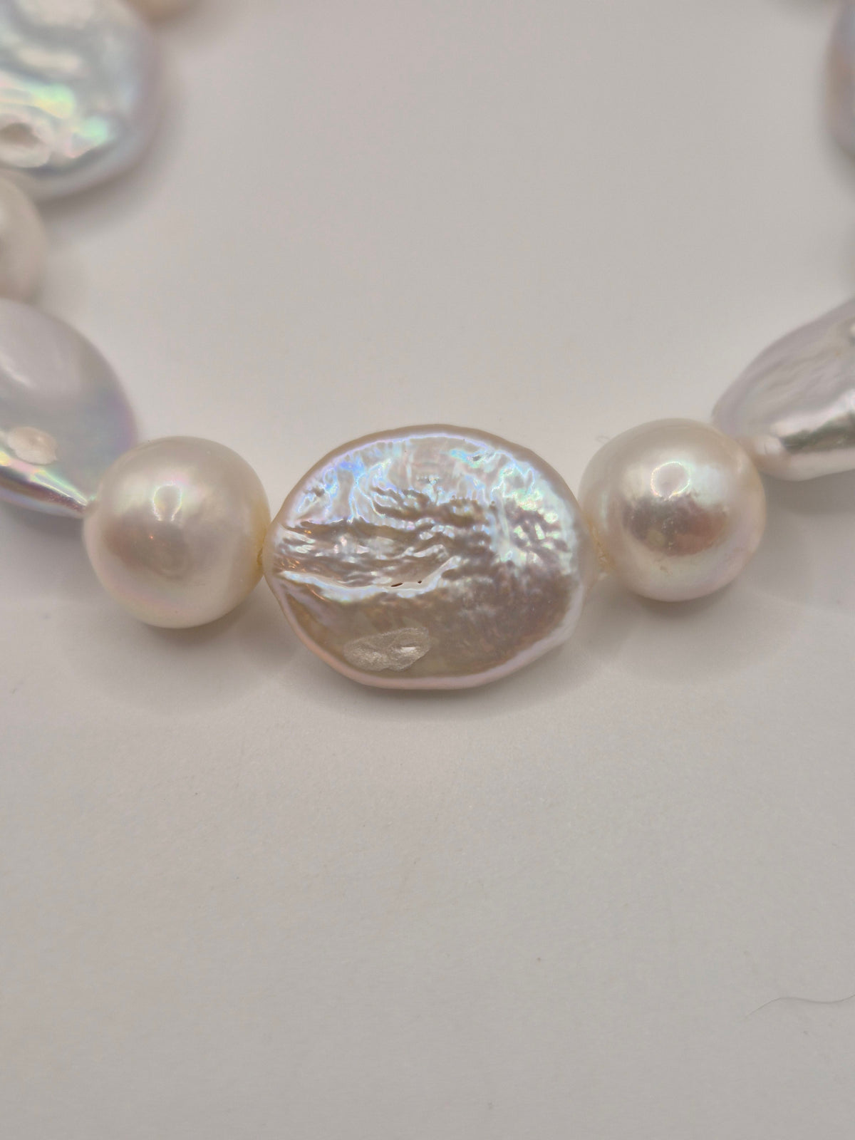 Pearlescent Oval Multiple Pearl Stretch Bracelet