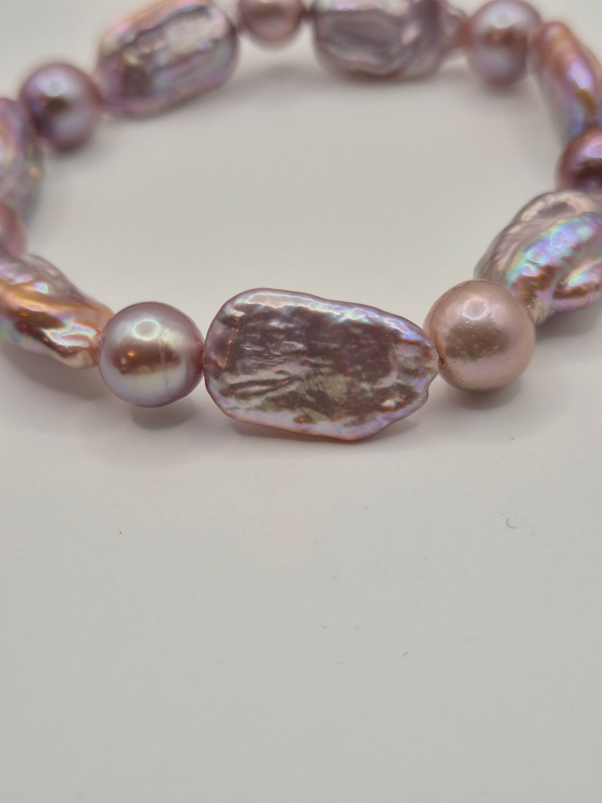 Purple Paradise Multiple Pearl Stretch Bracelet