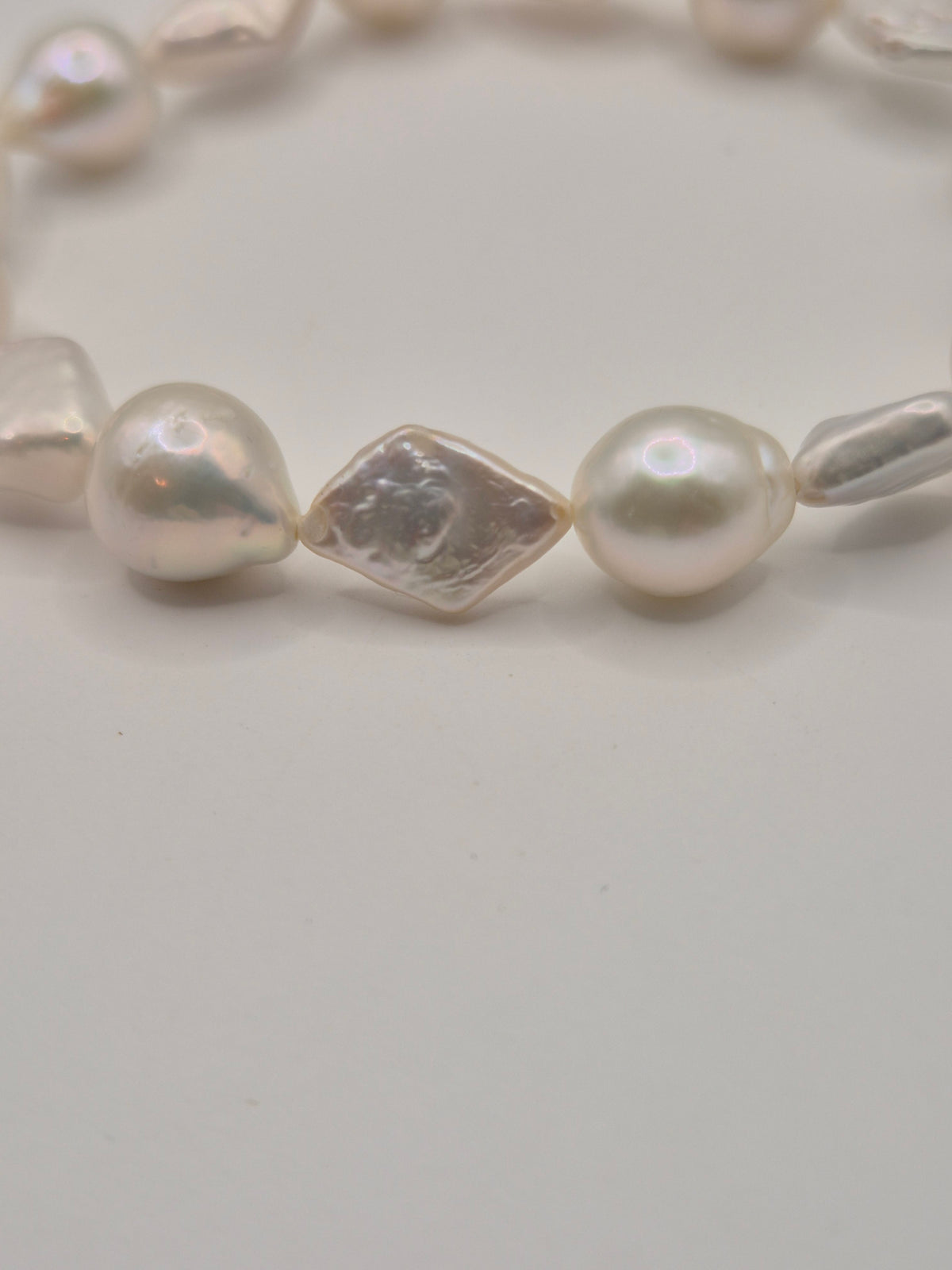 Delicate Diamond Multiple Pearl Stretch Bracelet