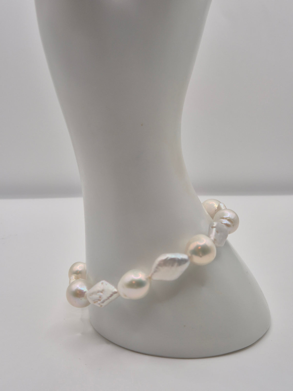 Delicate Diamond Multiple Pearl Stretch Bracelet