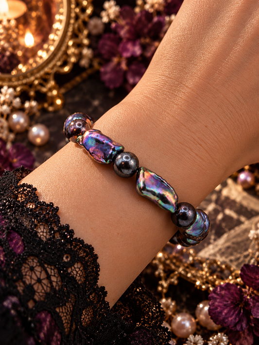 Purple Wonder Stretch Pearl Bracelet