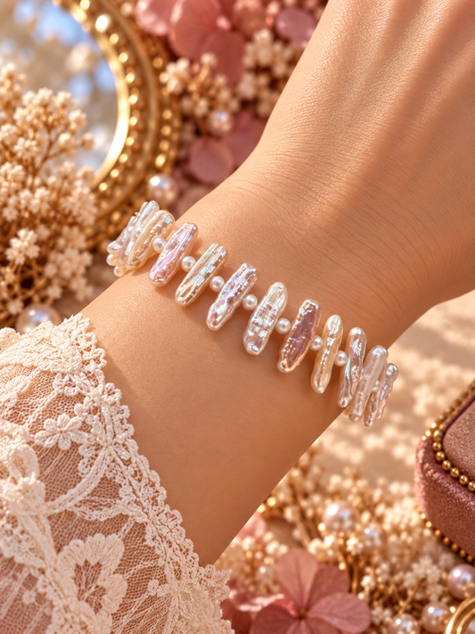 Moonlit Icicle Stick Pearl Bracelet