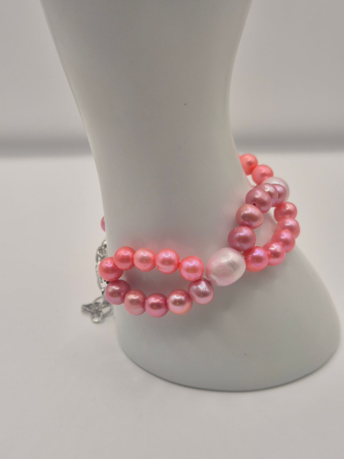 Pink Ribbon Pearl Bracelet