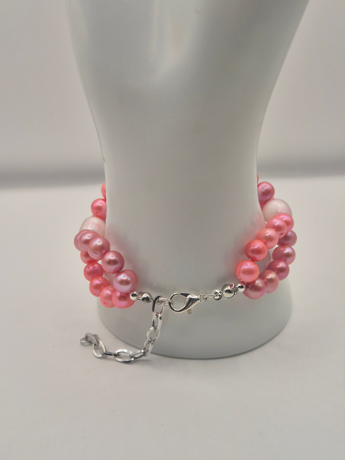 Pink Ribbon Pearl Bracelet
