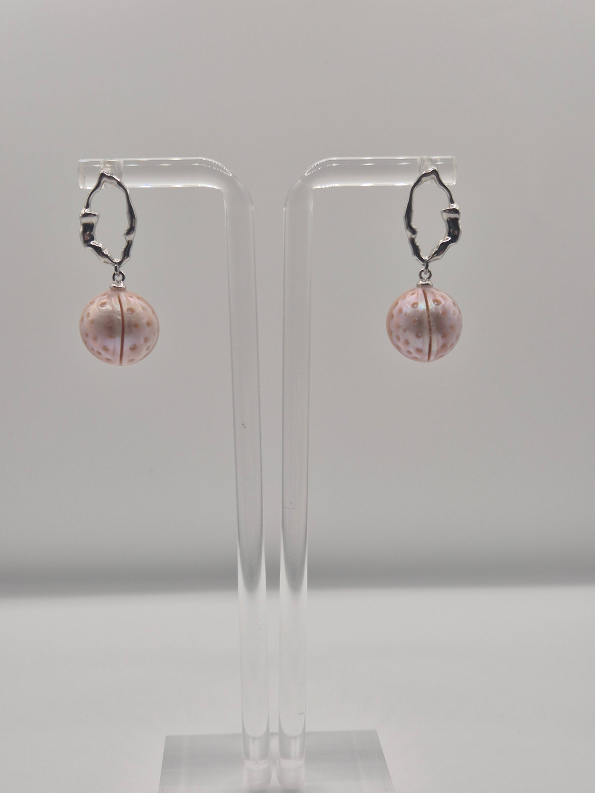 Unique Edison Silver Oval Stud Earrings