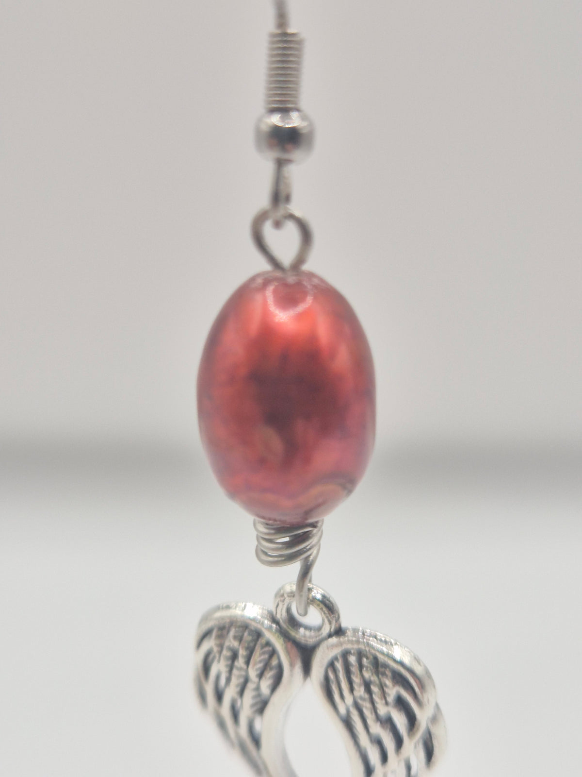 Angelic Red Pearl Drop Earrinhs