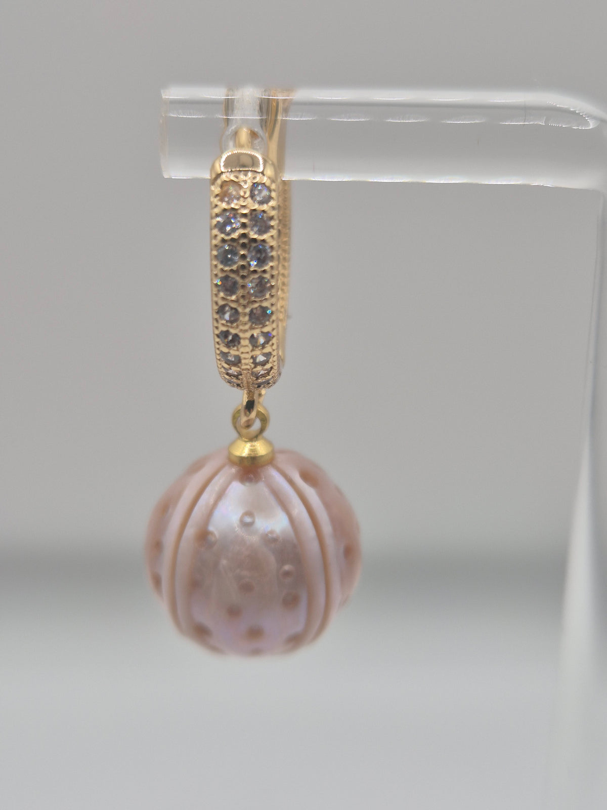 Unique Carved Edison Golden Hoop Earrings