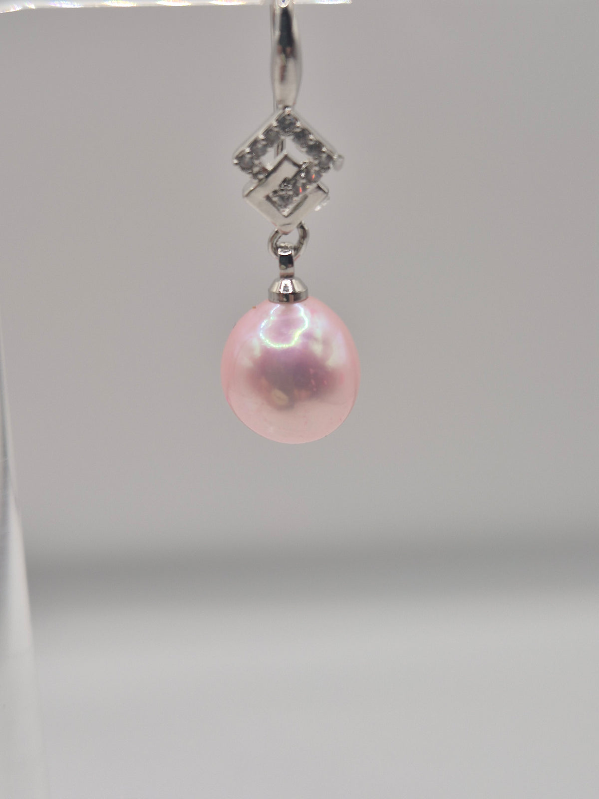 Sparkle Pink Edison Pearl Dangle Earrings