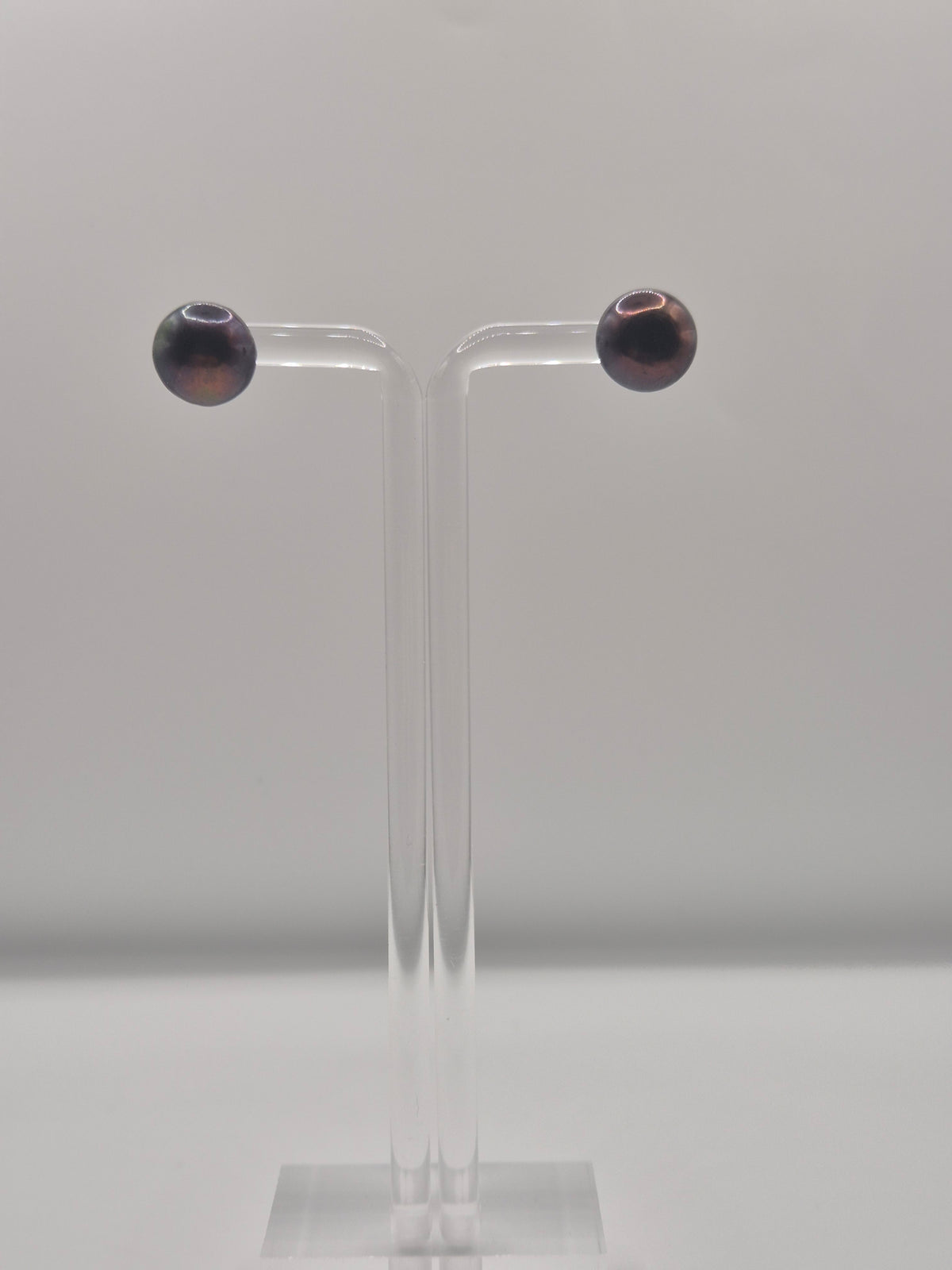 Large Button Pearl Stud Earrings