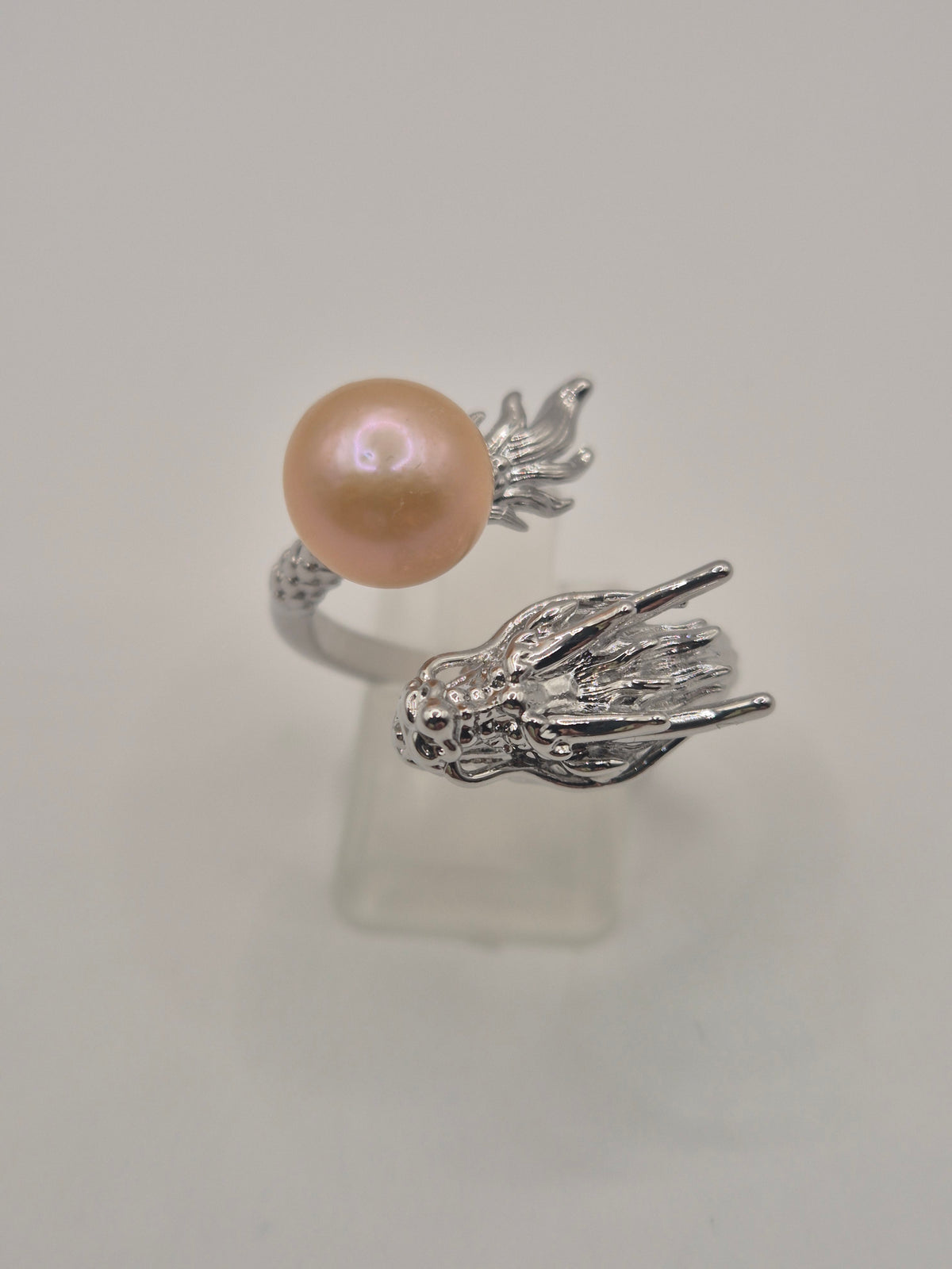 Silver Dragon Edison Pearl Ring