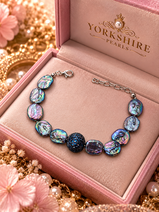Mystic Oil Slick Pearl Bracelet