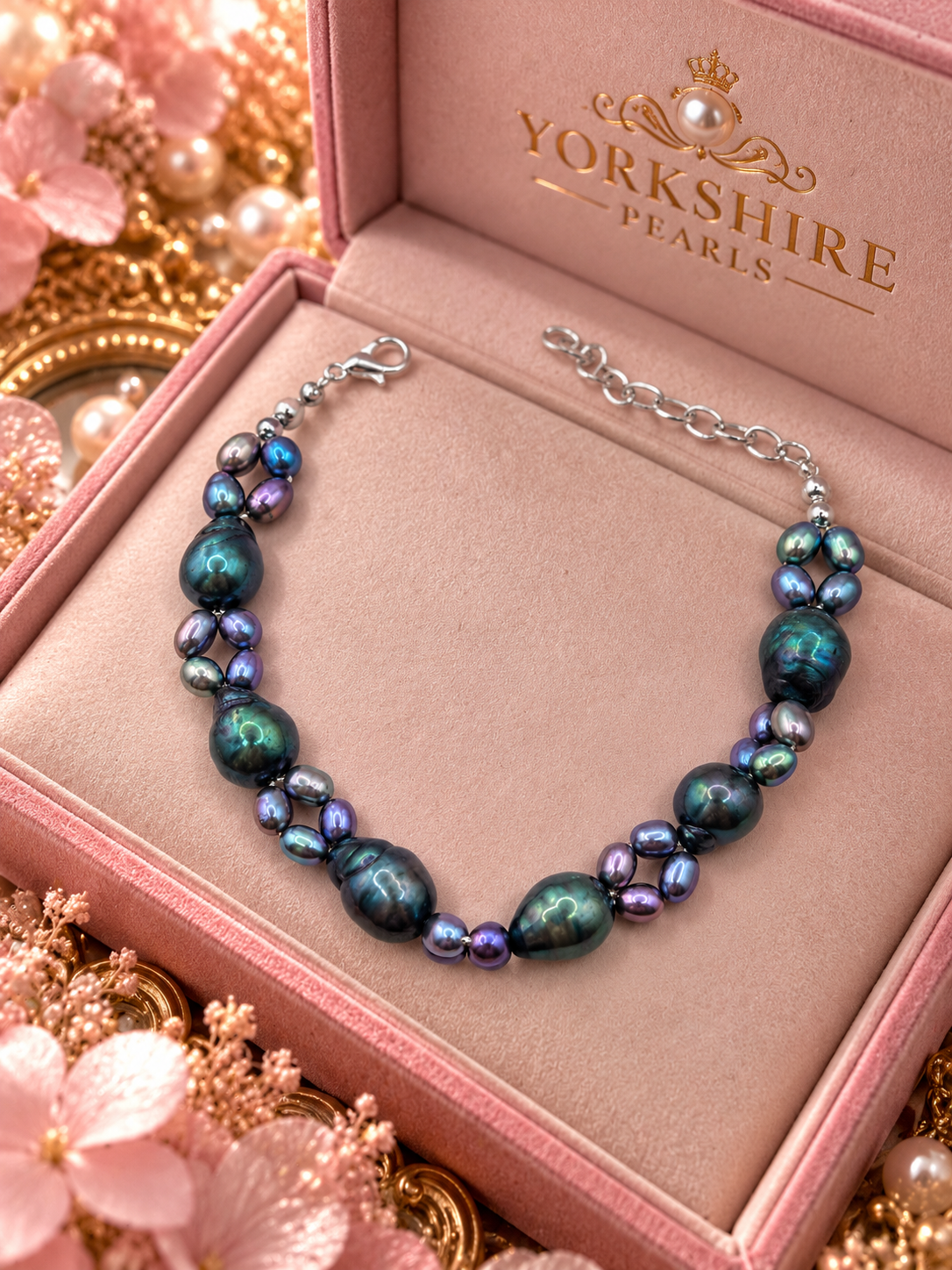 Baroque Peacock Pearl Bracelet