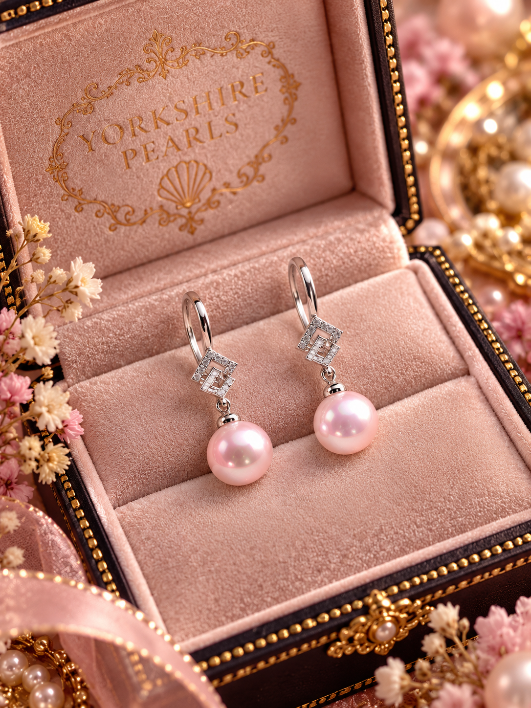Sparkle Pink Edison Pearl Dangle Earrings