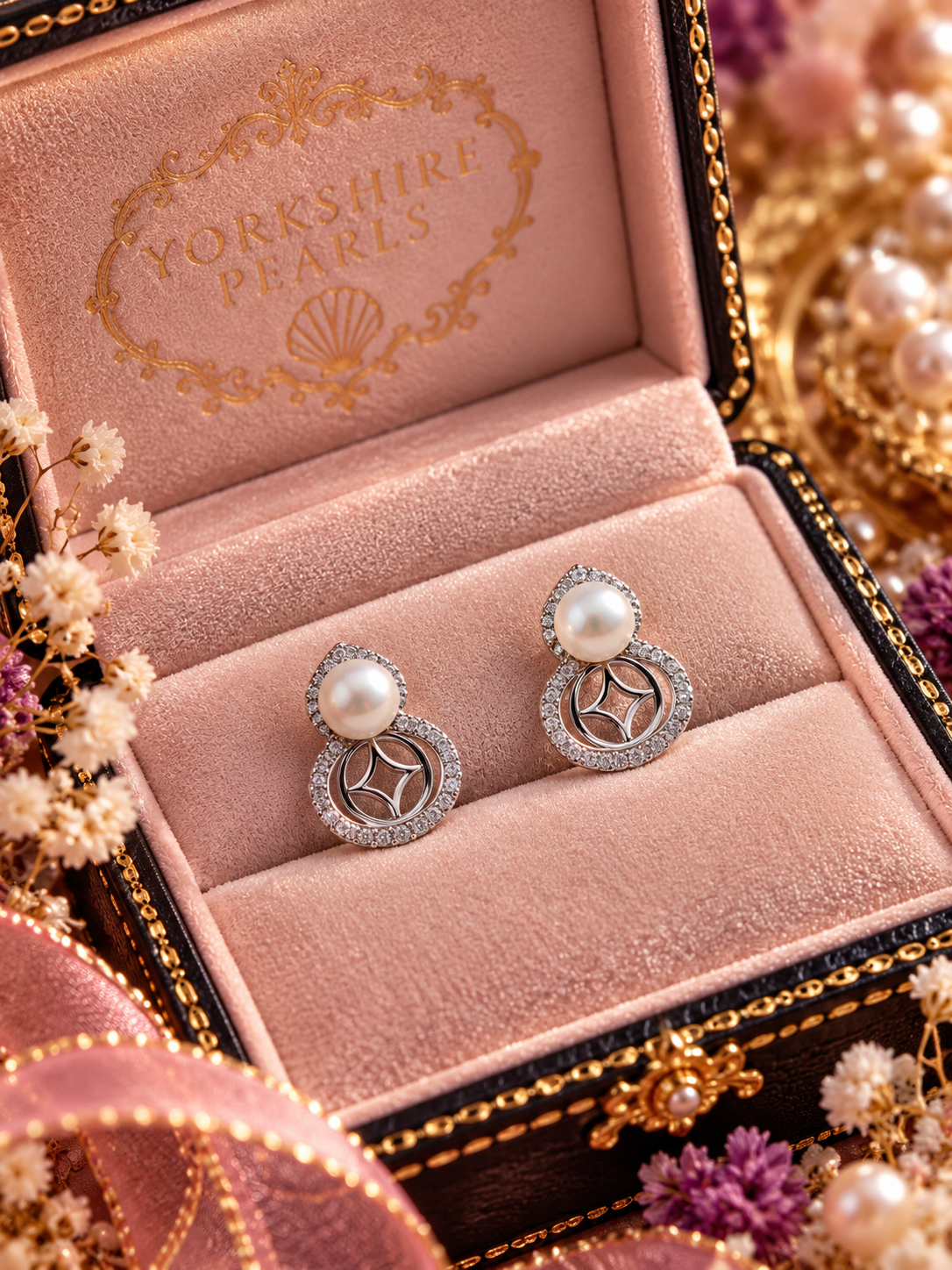 Silver Hulu Pearl Stud Earrings