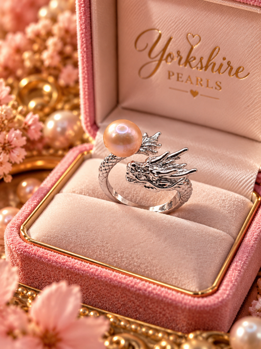 Silver Dragon Edison Pearl Ring