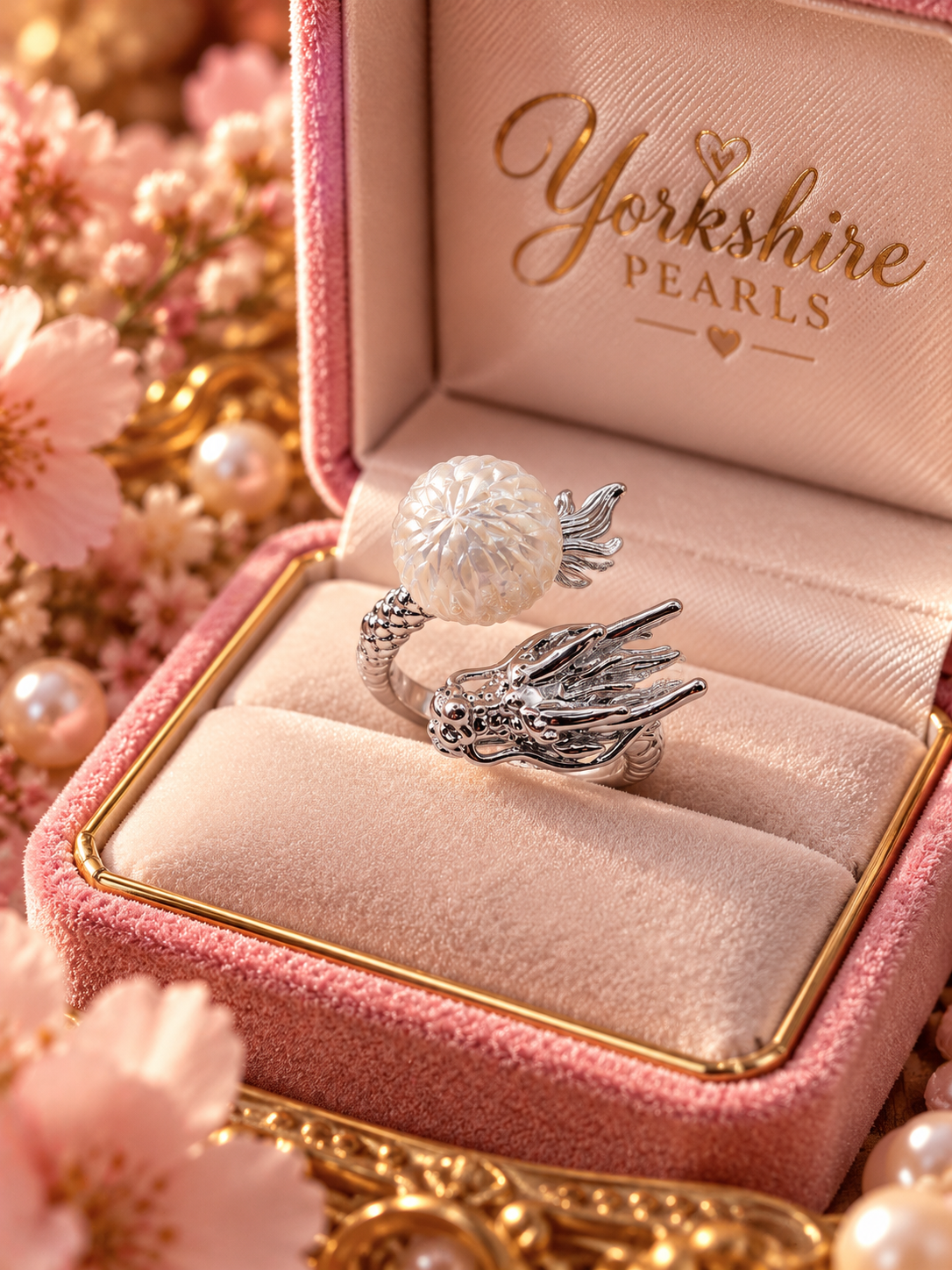 Dragon Ring with Dragon Scale Pearl