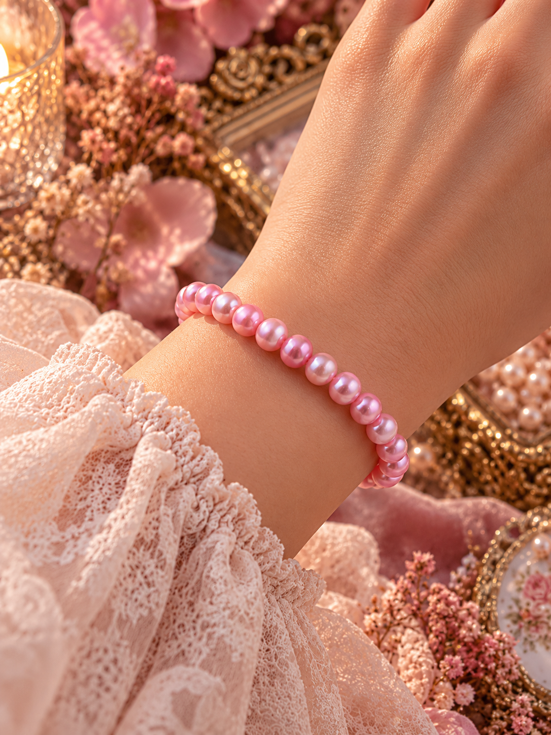 Gradient Pink Pearl Bracelet