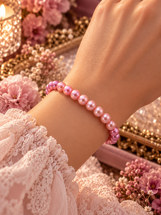Pink Pearl Rainbow Bracelet