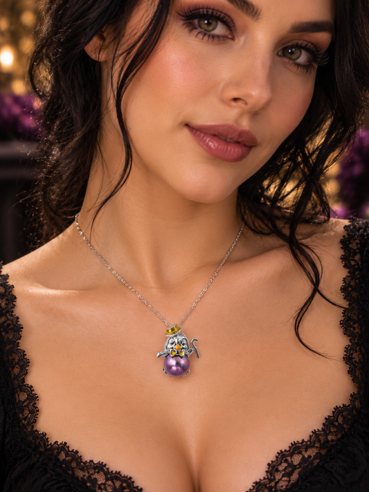 Elegant Penguin Pearl Pendant