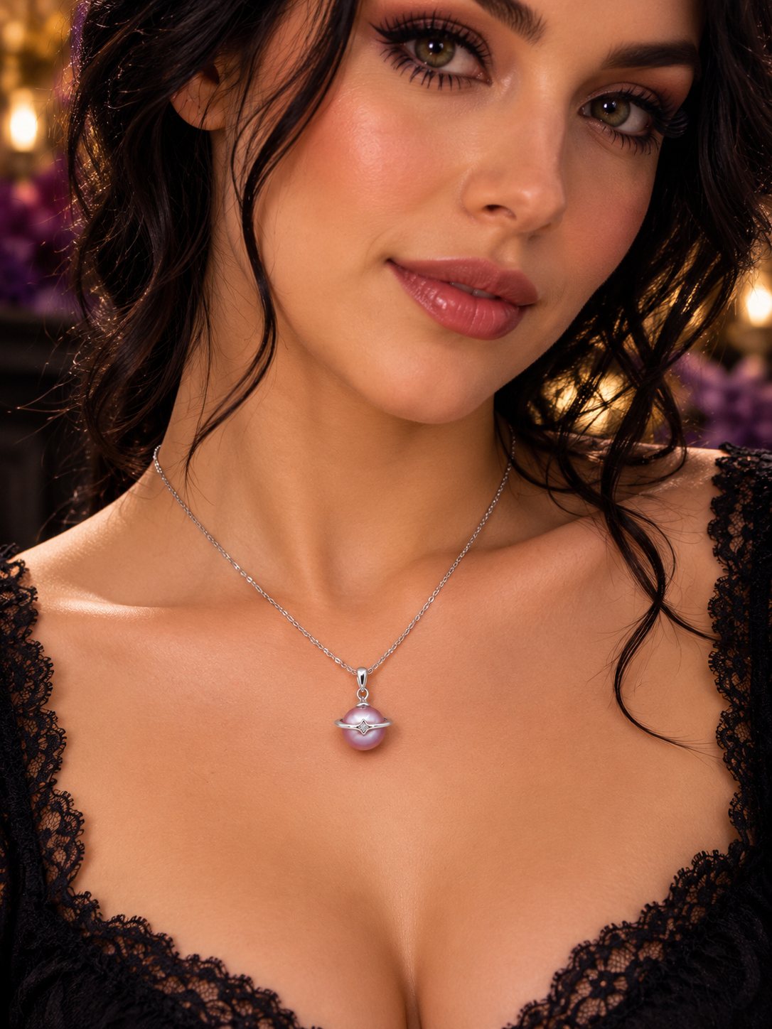 Twinkling Halo Edison Pearl Pendant