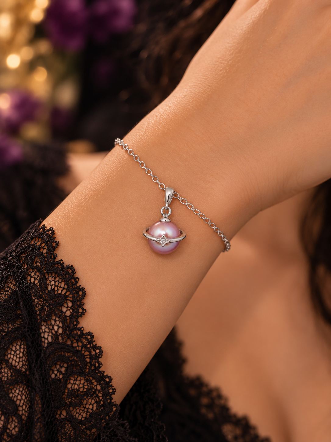 Twinkling Halo Edison Pearl Pendant