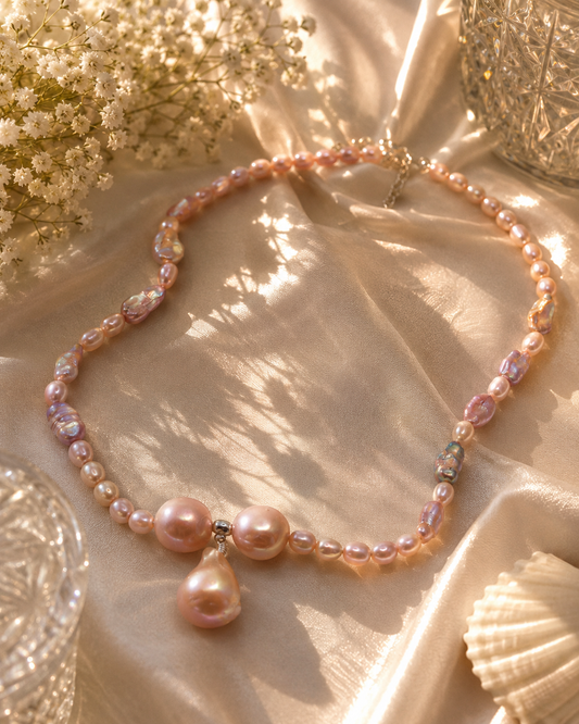 Multiple Pearl Full String Edison Drop Necklace