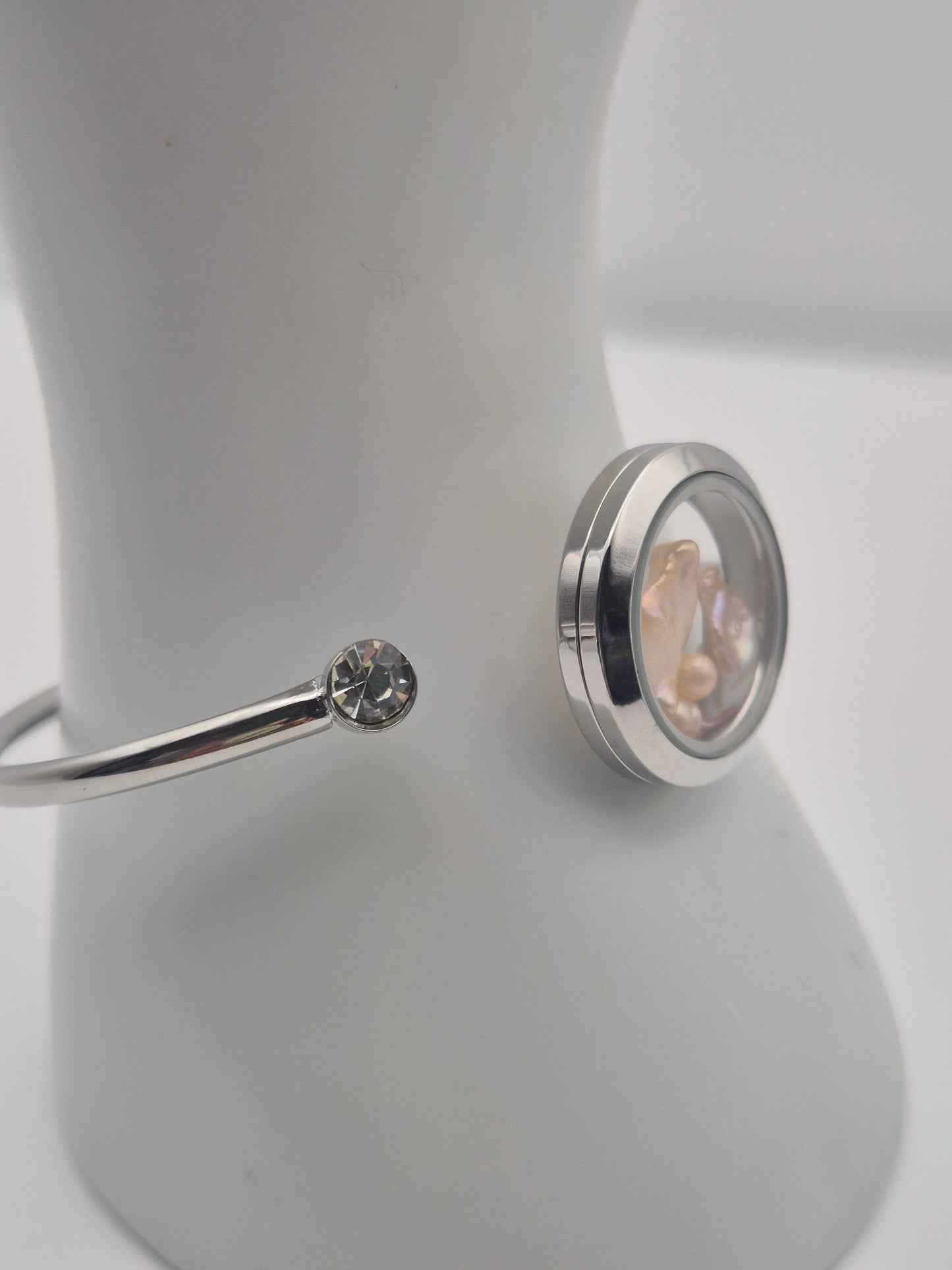 Bangle Locket with Mini & Keshi Pearls