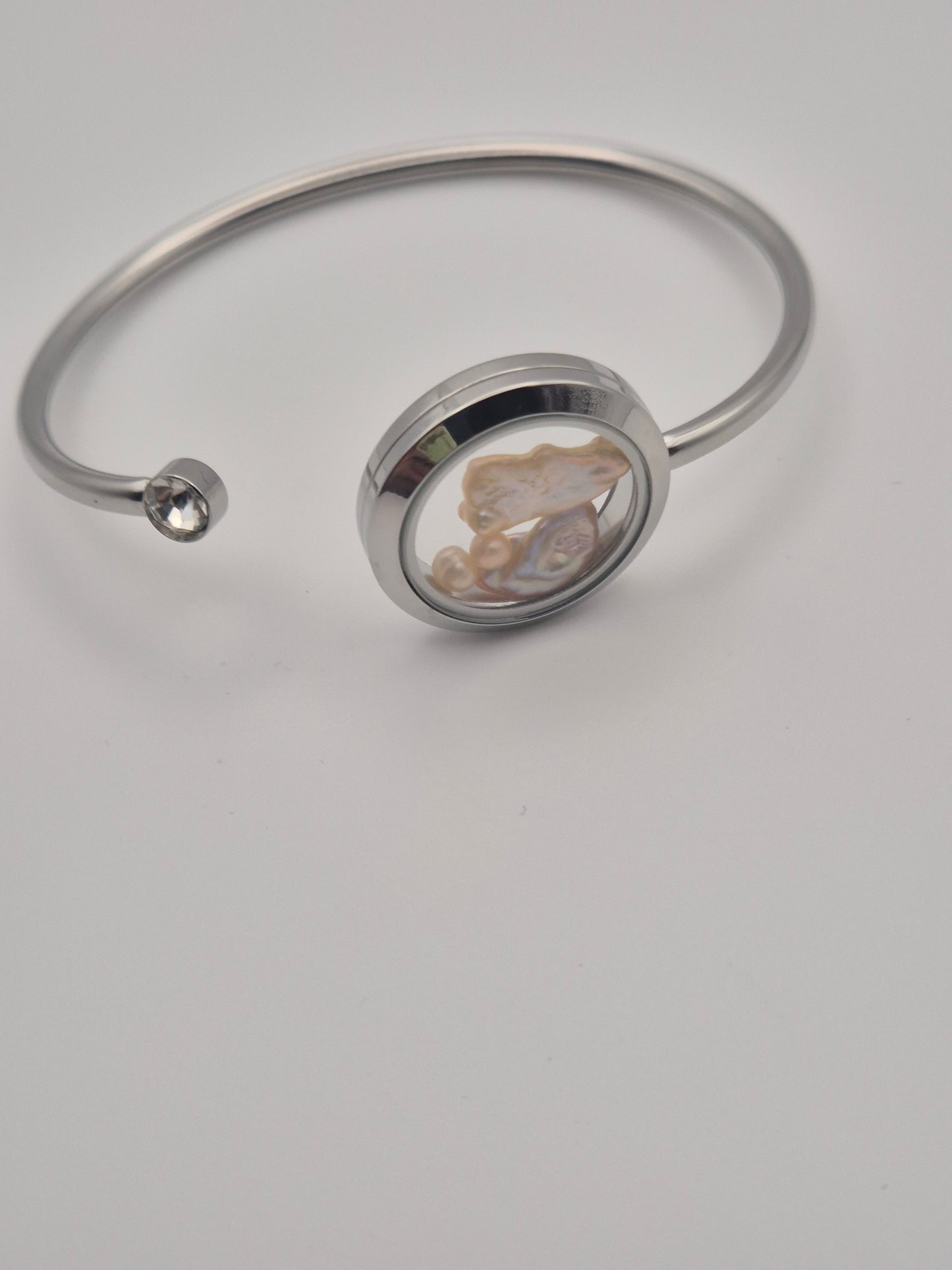 Bangle Locket with Mini & Keshi Pearls