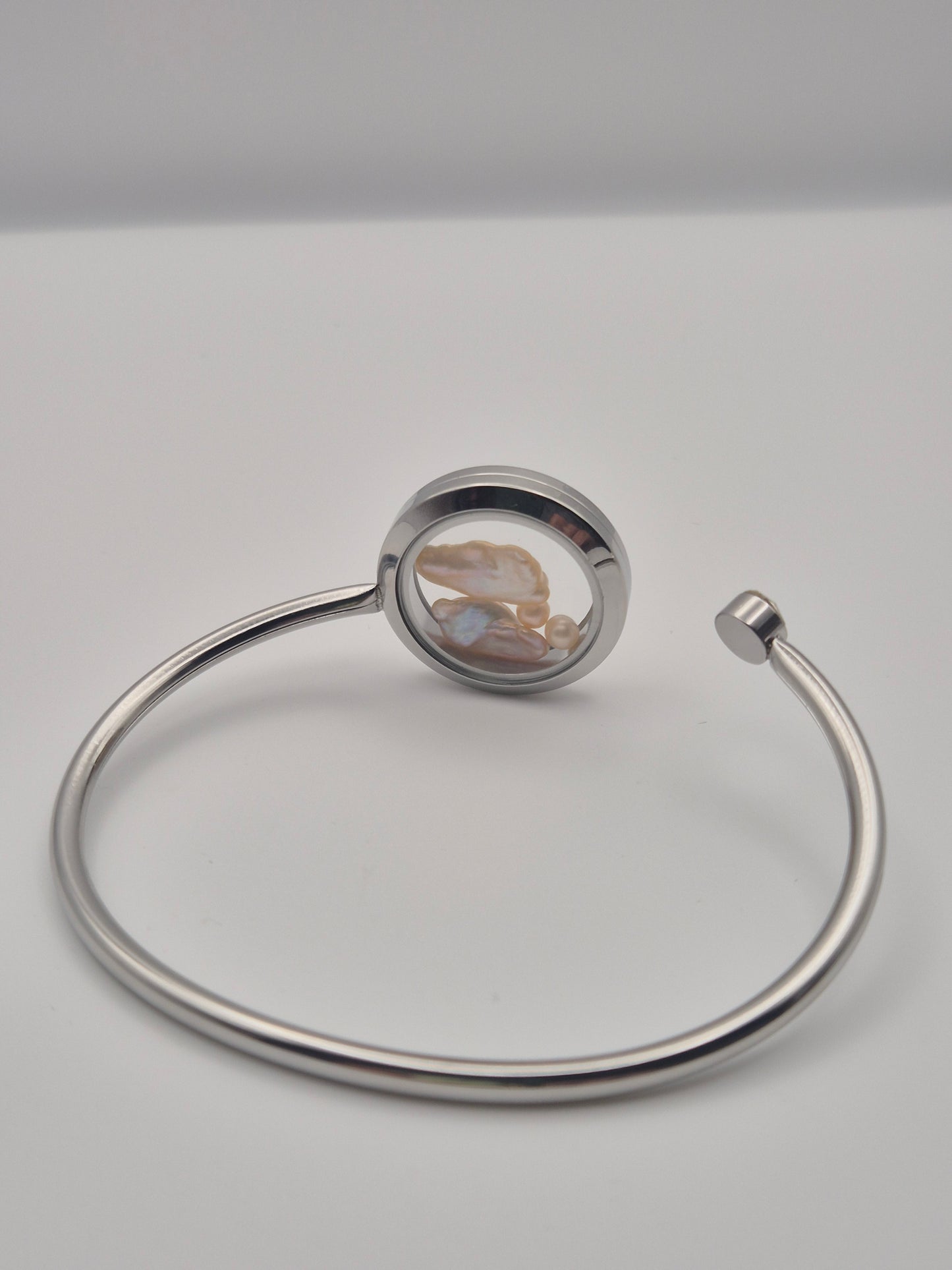 Bangle Locket with Mini & Keshi Pearls