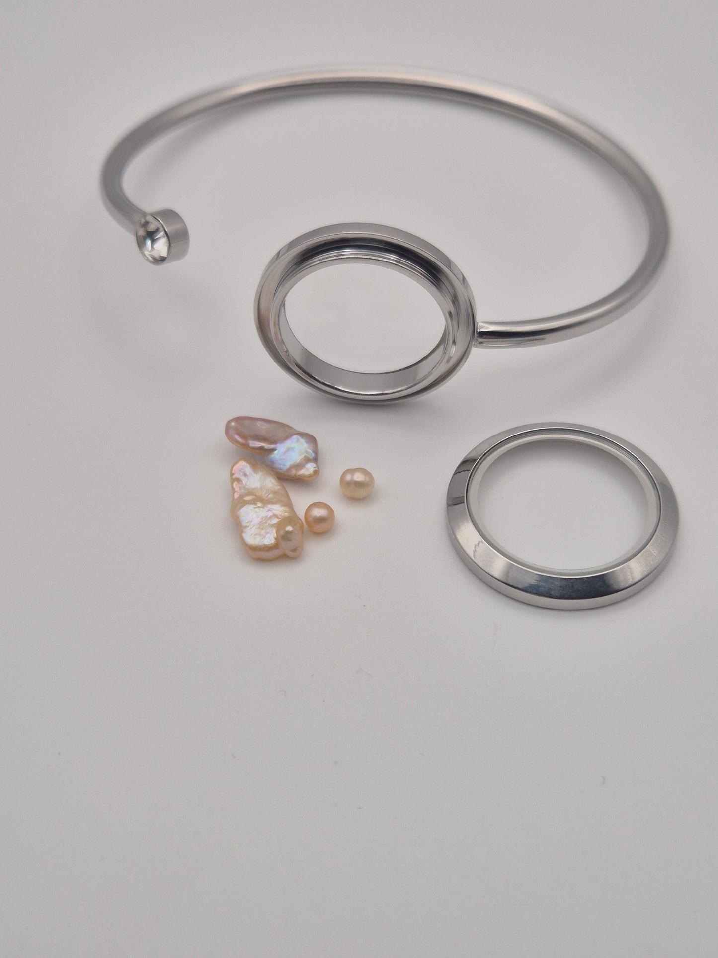 Bangle Locket with Mini & Keshi Pearls
