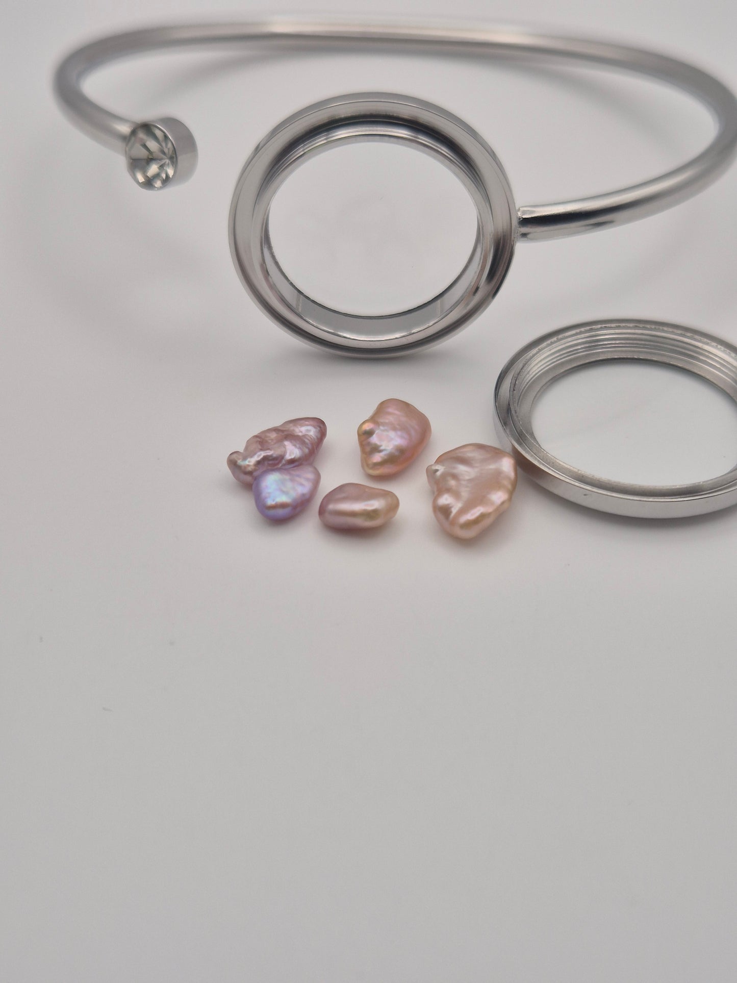 Bangle Locket with Keshi Pearls