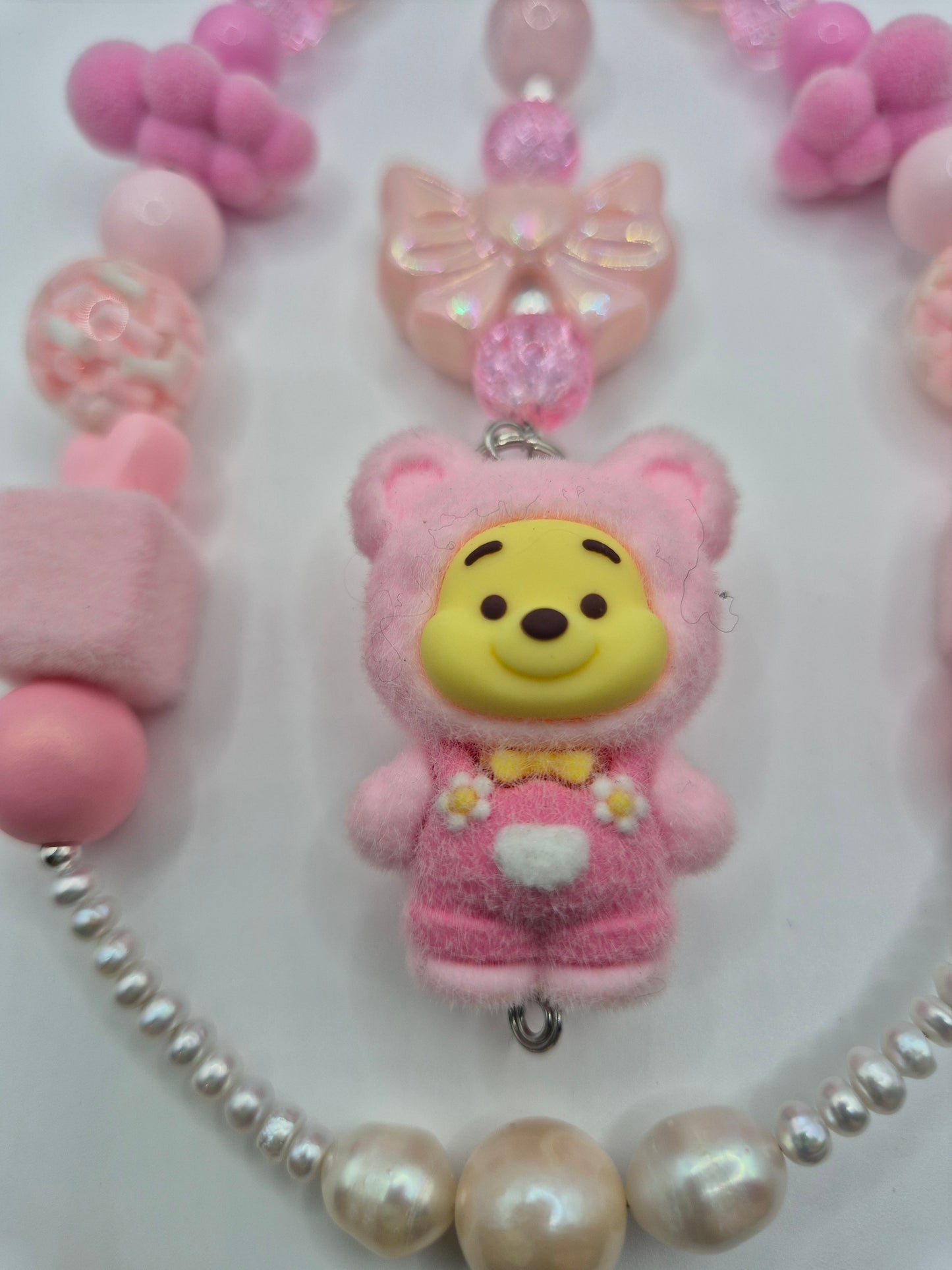 Pink Winnie the Pooh Pearl Bag Charm