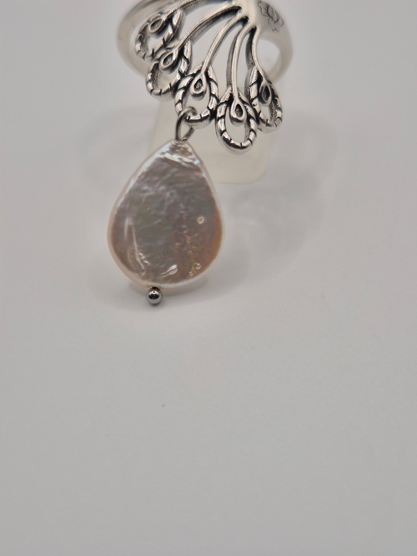 Pearl Peacock Vintage Plume Ring