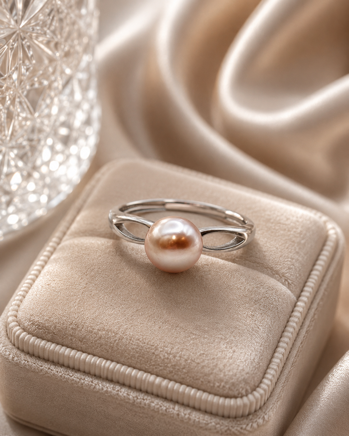 S925 Adjustable Seedless Pearl Ring