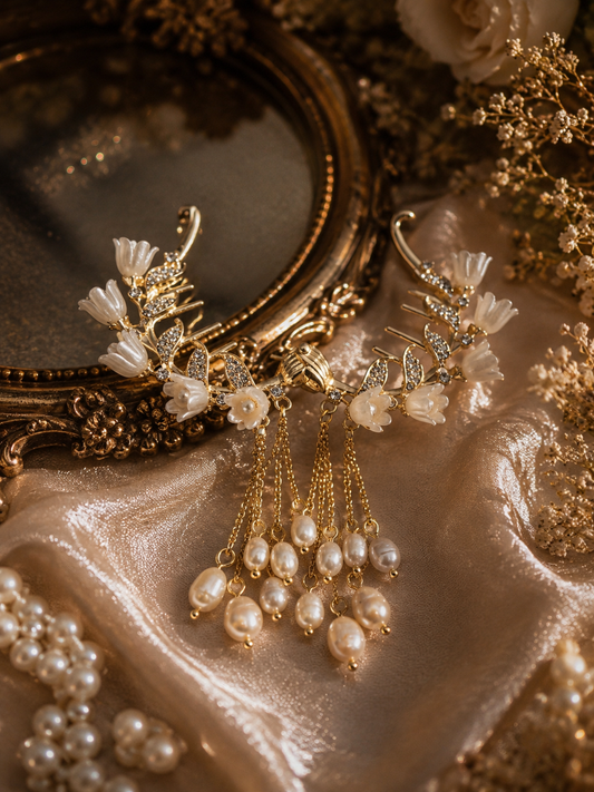 Blossoming Garland Multiple Pearl Hairpin