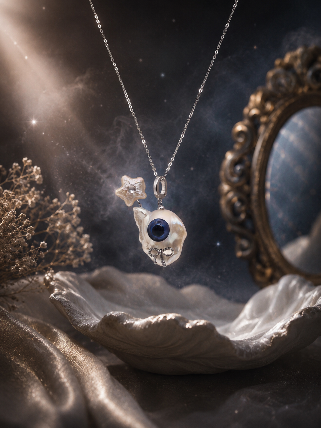 Pearl Wizard Pendant With Star Pearl Wand