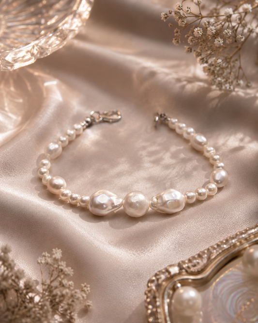 Multiple White Pearl Full String Bracelet