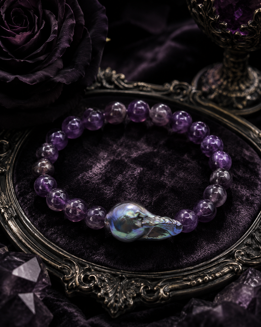Moonshadow Amethyst & Pearl Bracelet