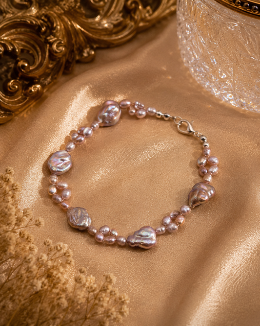 XL Keshi & Multi Pearl Design Bracelet