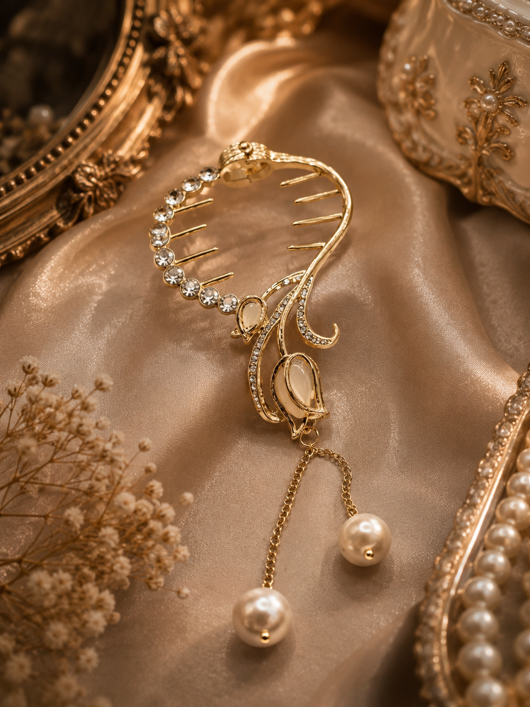 Golden Lily Edison Pearl Hairpin