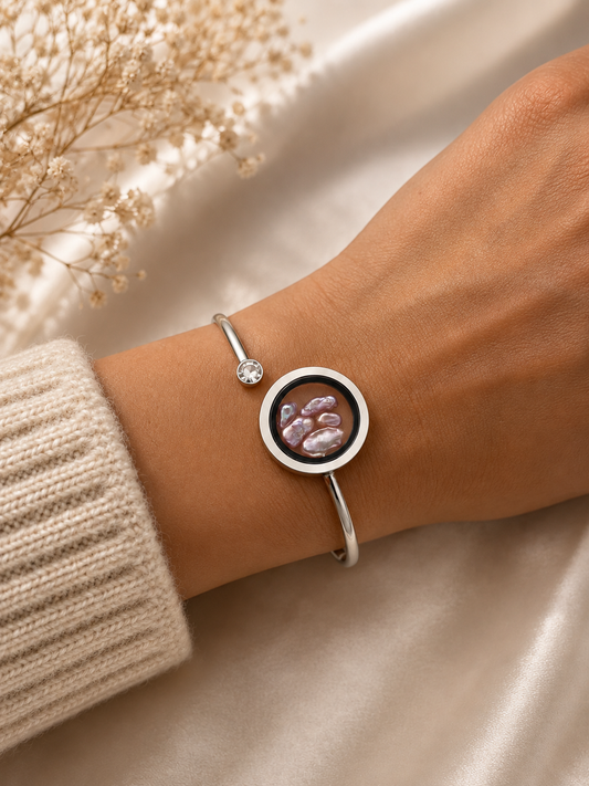 Bangle Locket with Keshi Pearls