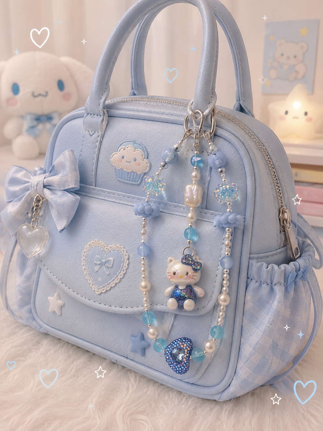 Hello Kitty Multiple Pearl Bag Charm