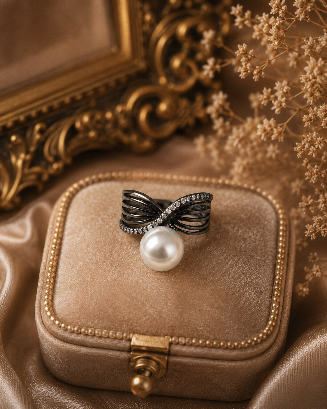 Elegant Australian White Saltwater Pearl Sterling Silver Ring